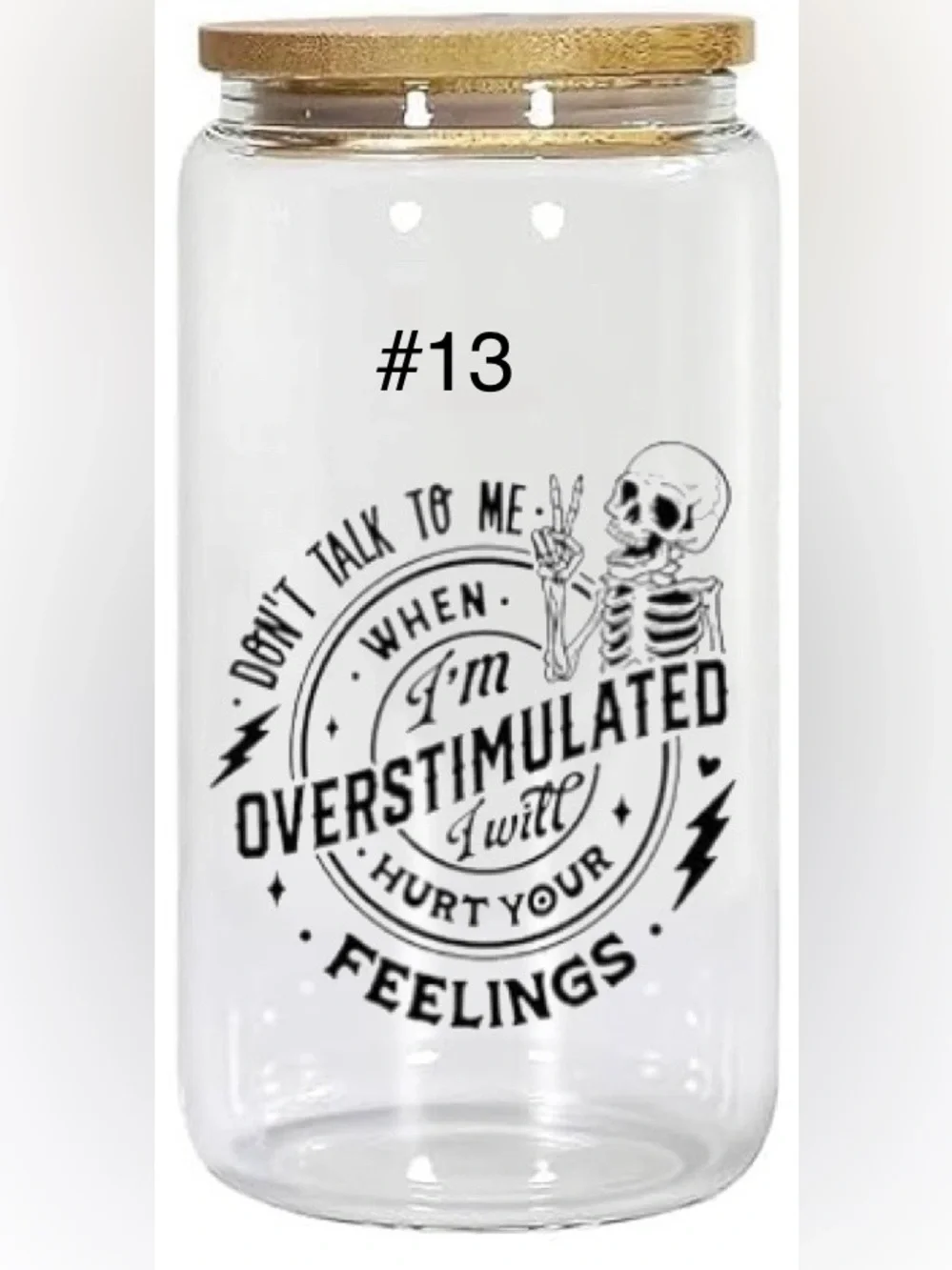 Buy now* 16 ounce glass tumbler sassy skeleton - Picture 14 of 15